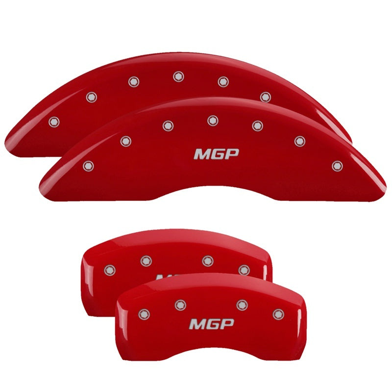 MGP 17-18 Jaguar F-Pace 4 Caliper Covers Engraved Front & Rear MGP Red Finish/Silver Characters