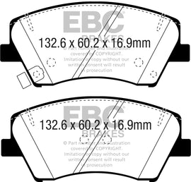 EBC 2017+ Hyundai Elantra 1.4L Turbo Ultimax2 Front Brake Pads