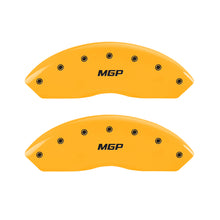 Load image into Gallery viewer, MGP 2 Caliper Covers Engraved Front MGP Yellow Finish Black Characters 1997 GMC Yukon