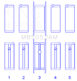 King Engine Bearings Chrysler/Mitsubishi 122ci 2.0L (Size STD) Main Bearing Set