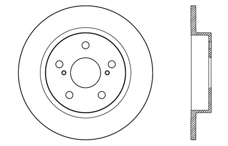 StopTech SportStop 10-13 Scion tC Slotted & Drilled Right Rear Rotor
