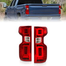 Load image into Gallery viewer, ANZO 19-21 Chevy Silverado Full LED Taillights Chrome Housing Red/Clear Lens G2 (w/C light Bars)