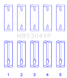 King Engine Bearings Mazda B6/B6-T/ZM/B3/B5 Main Bearing Set - Size +0.25mm