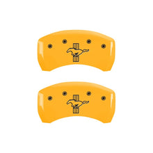 Load image into Gallery viewer, MGP Rear set 2 Caliper Covers Engraved Rear S197/Bar &amp; Pony Yellow finish black ch