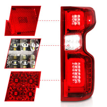 Load image into Gallery viewer, ANZO 19-21 Chevy Silverado Work Truck Full LED Taillights Chrome Housing Red Lens G2(w/C light Bars)