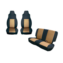 Load image into Gallery viewer, Rugged Ridge Seat Cover Kit Black/Tan 03-06 Jeep Wrangler TJ