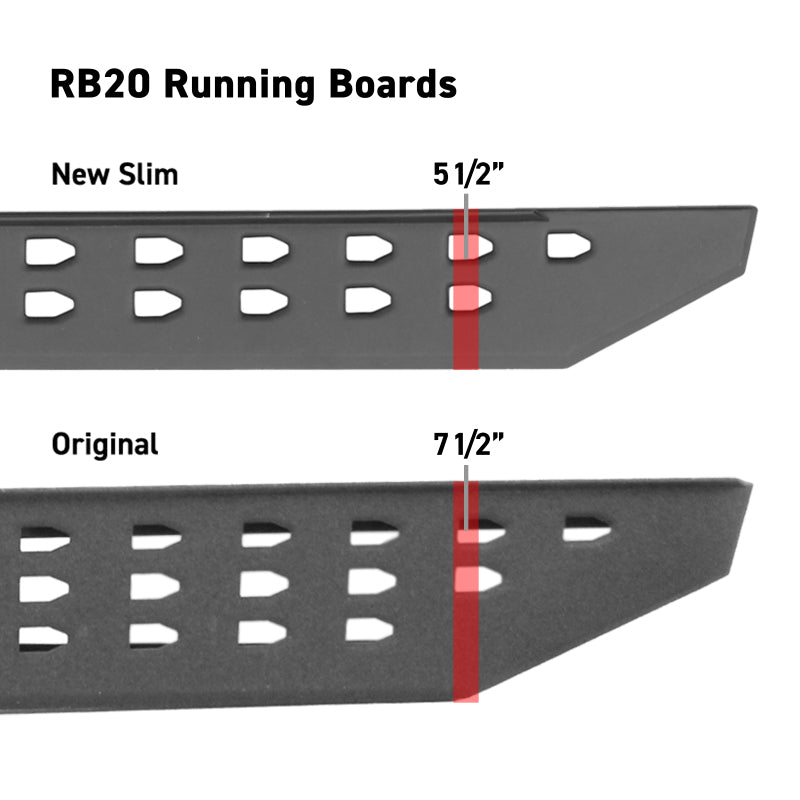 Go Rhino RB20 Slim Running Boards - Universal 68in. - Bedliner Coating