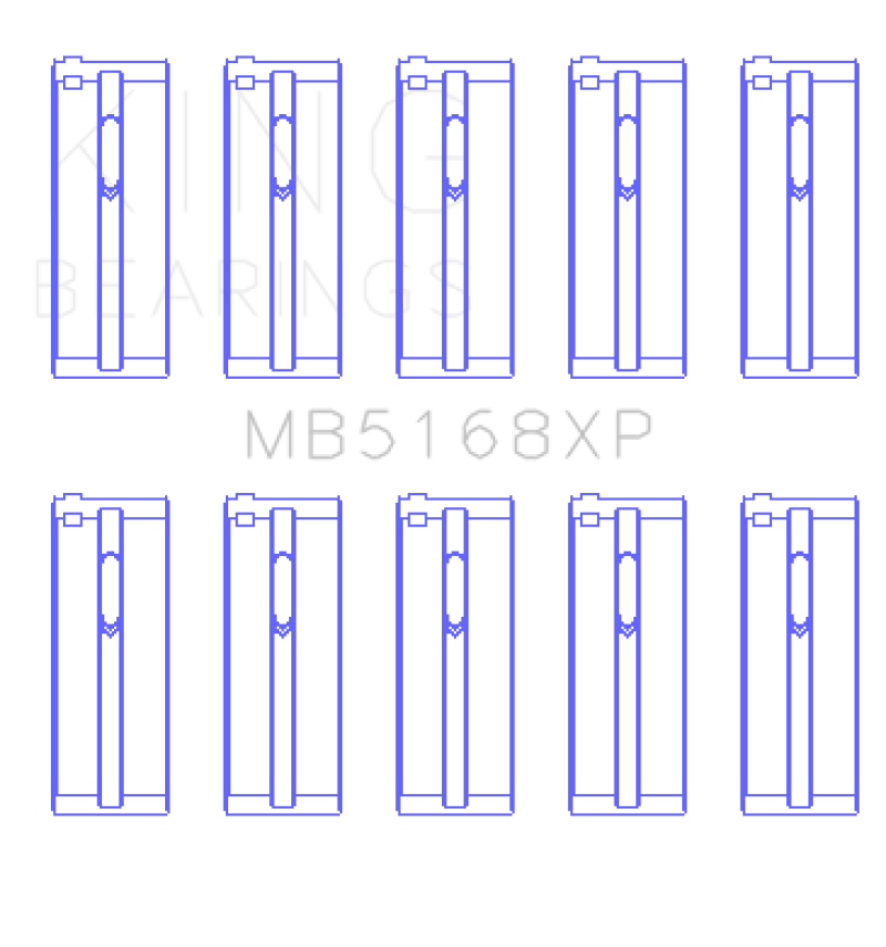 King Engine Bearings Honda H22 50mm Journal Crankshaft Main Bearing Set (Size .25)