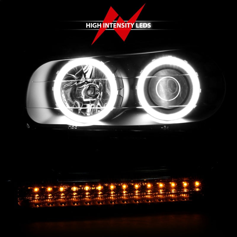 ANZO 2002-2009 Chevrolet Trailblazer Projector Headlights w/ Halo Black AJ-USA, Inc