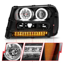 Load image into Gallery viewer, ANZO 2002-2009 Chevrolet Trailblazer Projector Headlights w/ Halo Black AJ-USA, Inc