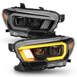 ANZO 2016-2017 Toyota Tacoma Projector Headlights w/ Plank Style Switchback Black w/ Amber w/ DRL AJ-USA, Inc