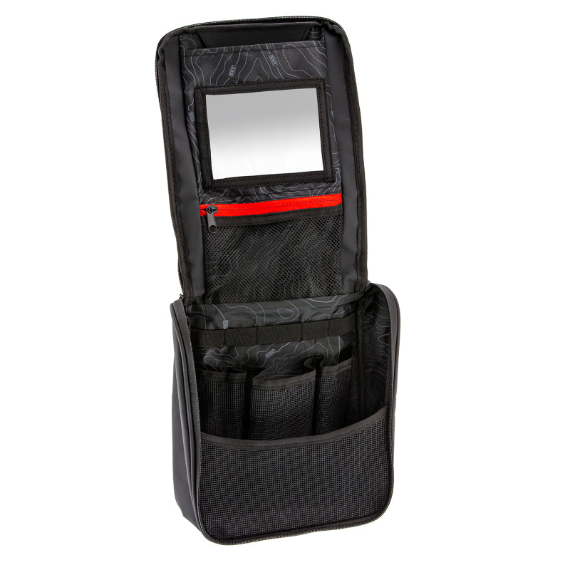 ARB Toiletries Bag Charcoal Finish w/ Red Highlights PVC Outer Shell Mesh Pockets Mirror AJ-USA, Inc