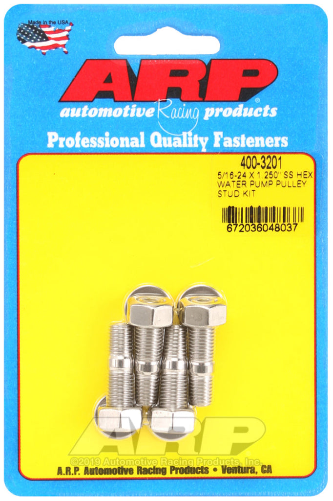 ARP 5/16-24 X 1.250 SS Hex Water Pump Pulley Stud Kit AJ-USA, Inc