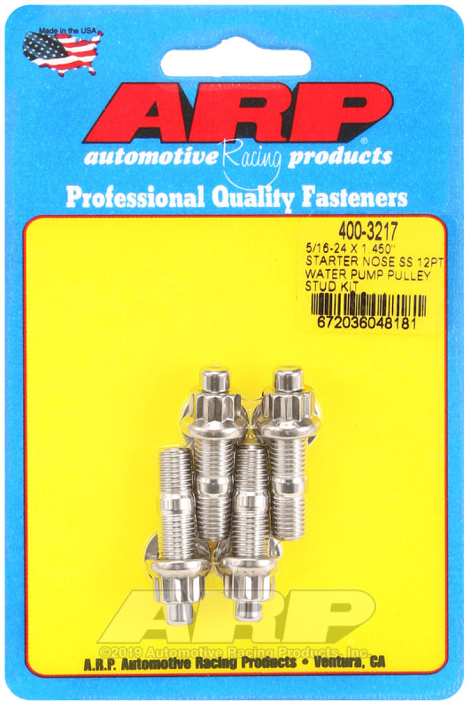 ARP 5/16-24 x 1.450 Starter Nose SS 12Pt Water Pump Pulley Stud Kit AJ-USA, Inc
