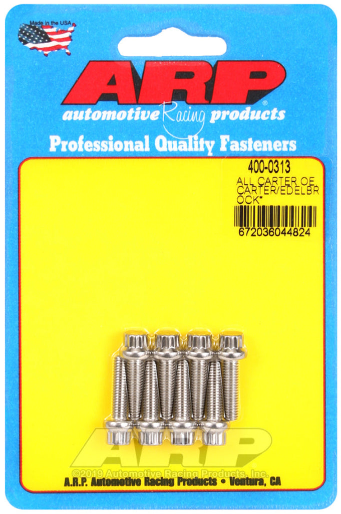 ARP All Carter OE/Carter/Edelbrock (Performer and Thunder Series) Carburetor Bolt Kit AJ-USA, Inc