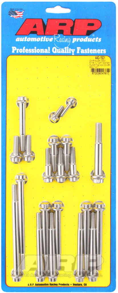 ARP Chrysler Hemi 5.7/6.1L Stainless Steel 12pt Water Pump/Timing Cover Bolt Kit AJ-USA, Inc
