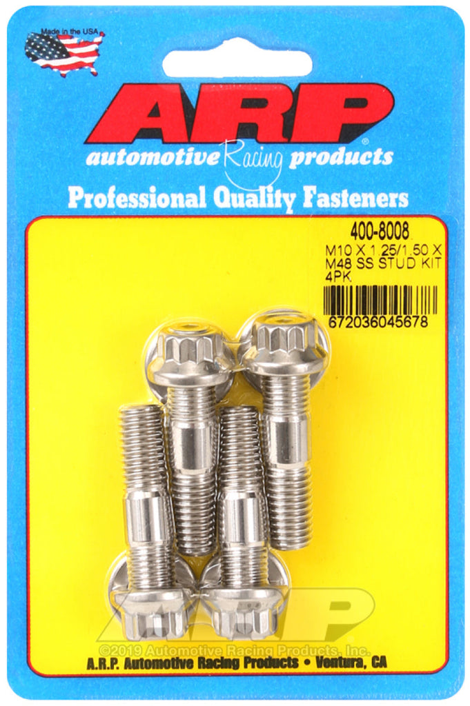 ARP M10 X 1.25/1.50 X 48mm Broached Stud Kit (4 Pcs) AJ-USA, Inc