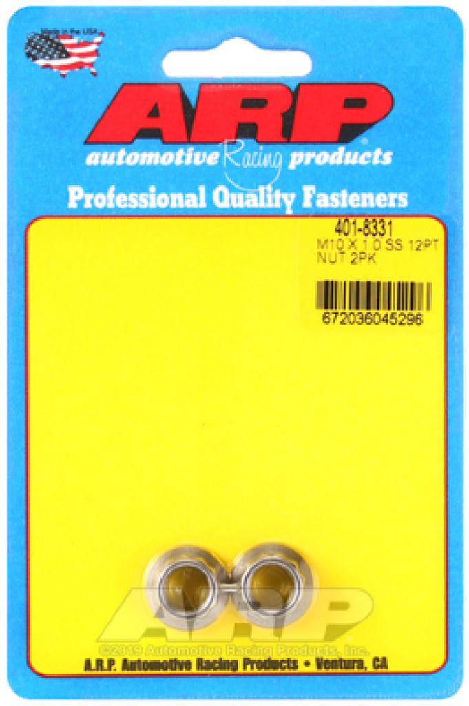 ARP M10 x 1.0 SS 12pt Nut Kit (2/pkg) AJ-USA, Inc
