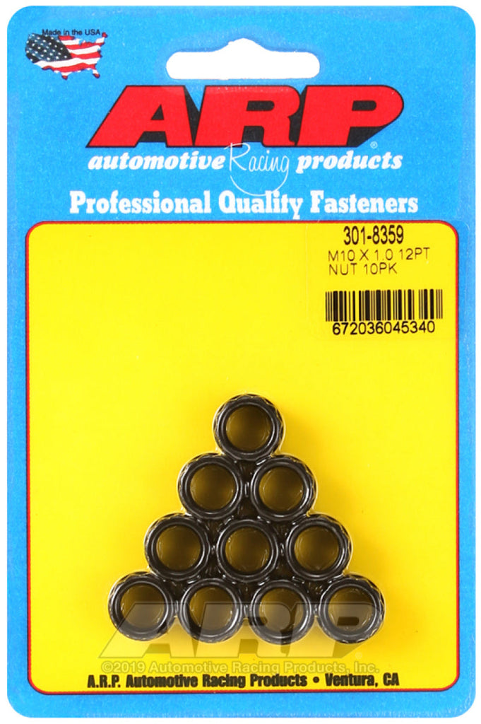 ARP M10 x 1.00 12-Point Nut Kit (Pack of 10) AJ-USA, Inc