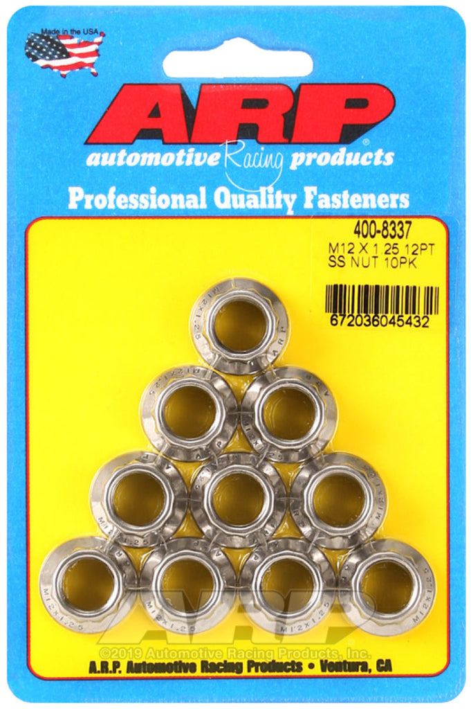 ARP M12 x 1.25 M14 WR 12pt Nut Kit - 10 Pack AJ-USA, Inc