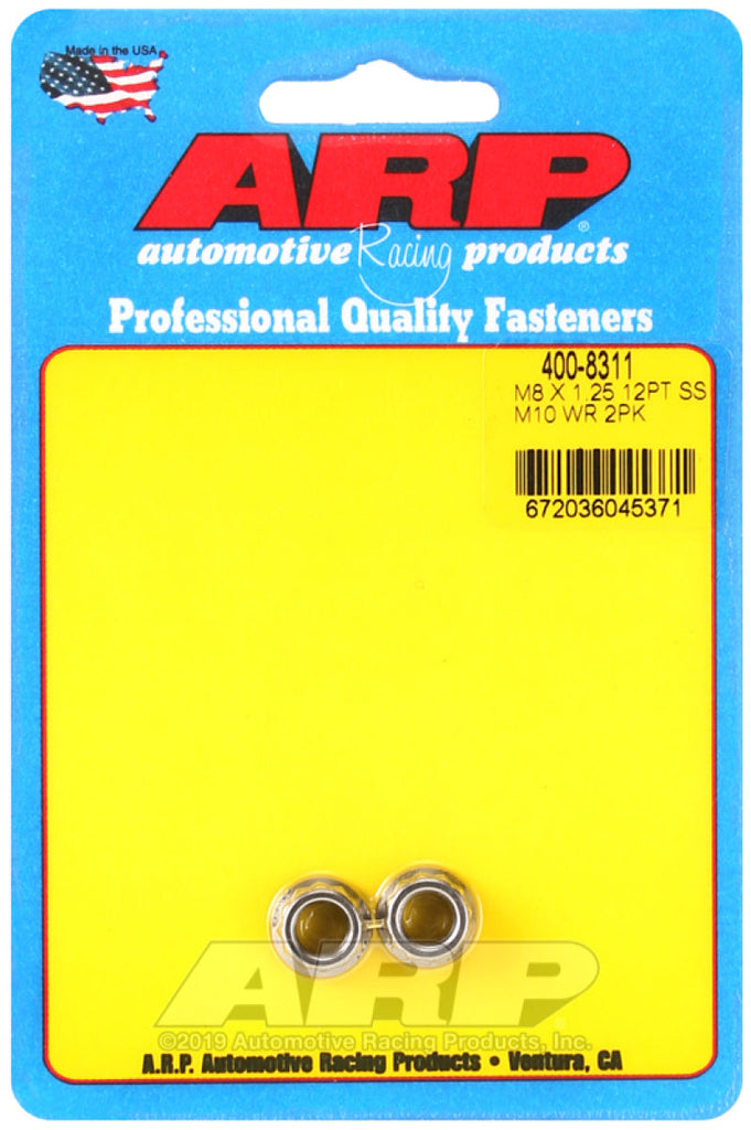 ARP M8 x 1.25 M10 WR 12pt Stainless Steel Nut Kit AJ-USA, Inc