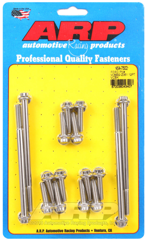 ARP SB Ford PN M-6582-Z351 12pt Valve Cover Bolt Kit AJ-USA, Inc