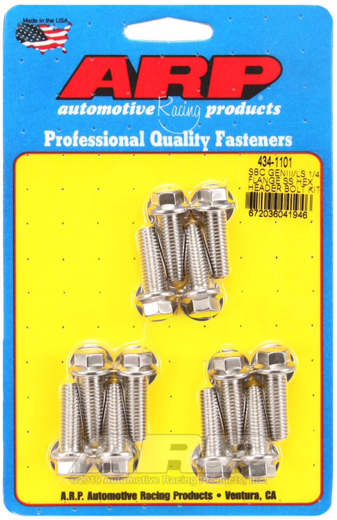 ARP SBC/GENIII LS 1/4 Flange SS Hex Header Bolt Kit AJ-USA, Inc