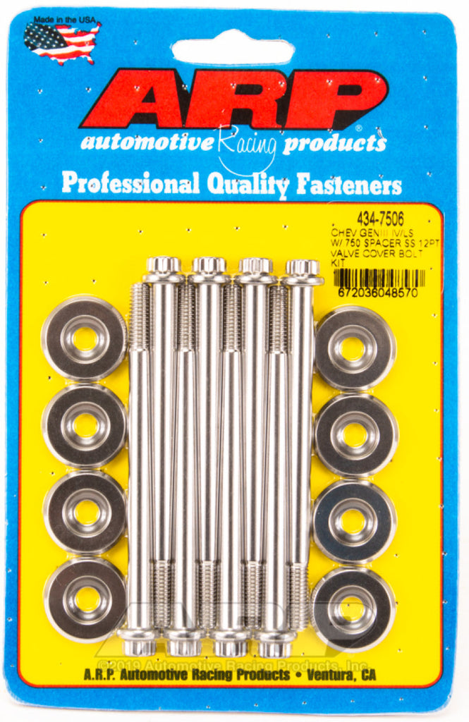 ARP Small Block Chevy GENIII/IV LS Series .750 Spacer 12pt Valve Cover Bolt Kit - Stainless Steel AJ-USA, Inc