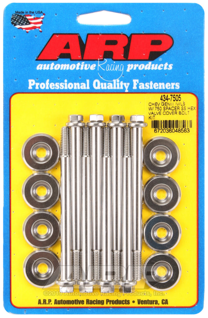 ARP Small Block Chevy GENIII/IV LS Series .750 Spacer Hex Valve Cover Bolt Kit - Stainless Steel AJ-USA, Inc