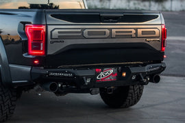 Addictive Desert Designs 17-18 Ford F-150 Raptor HoneyBadger Rear Bumper w/ 10in SR LED Mounts AJ-USA, Inc
