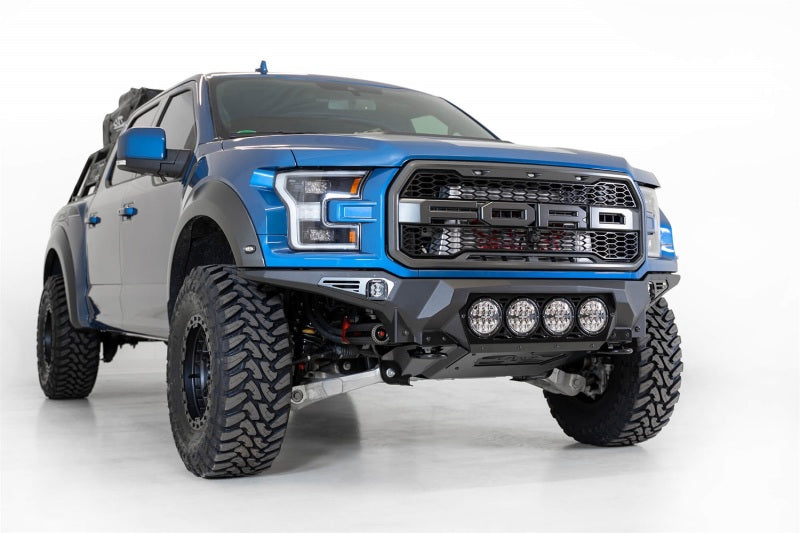 Addictive Desert Designs 17-20 Ford F-150 Raptor Bomber Front Bumper w/ 4 Rigid 360 6in Round Mounts AJ-USA, Inc