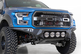 Addictive Desert Designs 17-20 Ford F-150 Raptor Bomber Front Bumper w/ 4 Rigid 360 6in Round Mounts AJ-USA, Inc