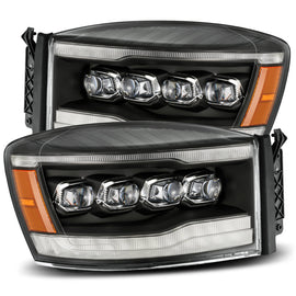 AlphaRex 06-08 Dodge Ram 1500HD NOVA LED ProjHeadlights Plank Style Blk w/Seq Signal/DRL/Amber LED AJ-USA, Inc