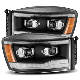 AlphaRex 06-08 Dodge Ram 1500HD PRO-Series Projector Headlights Plank Style Black w/Seq Signal/DRL AJ-USA, Inc