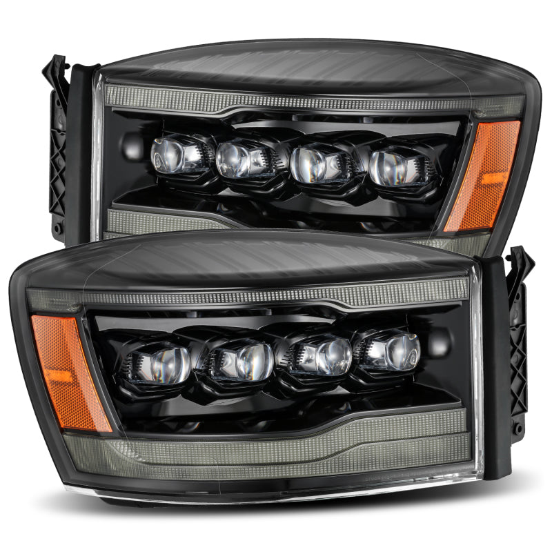 AlphaRex 06-08 Ram 1500HD NOVA LED Proj Headlights Plnk Style Alpha Blk w/Seq Signal/DRL/Amber LED AJ-USA, Inc