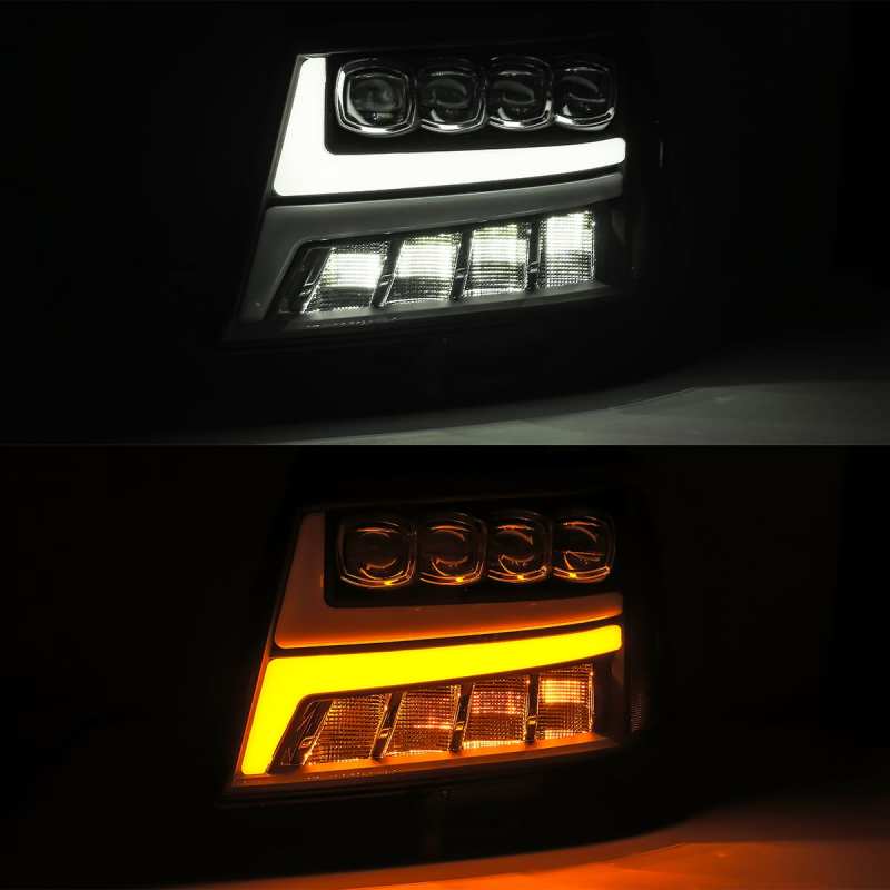 AlphaRex 07-13 Chevy Avalanche NOVA LED Proj Headlights Plank Style Gloss Black w/Activ Light/DRL AJ-USA, Inc