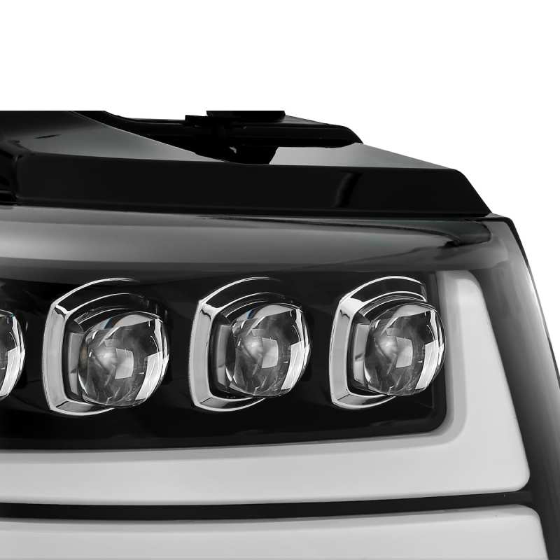AlphaRex 07-13 Chevy Avalanche NOVA LED Proj Headlights Plank Style Gloss Black w/Activ Light/DRL AJ-USA, Inc