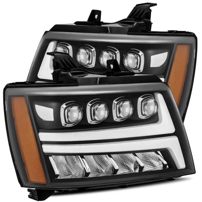 AlphaRex 07-13 Chevy Avalanche NOVA LED Proj Headlights Plank Style Matte Black w/Activ Light/DRL AJ-USA, Inc