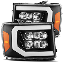 AlphaRex 07-13 GMC 1500HD NOVA LED Proj Headlight Plank Style Gloss Blk w/Activ Light/Seq Signal/DRL AJ-USA, Inc