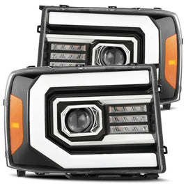AlphaRex 07-13 GMC 1500HD PRO-Series Proj Headlights Plank Style Gloss Blk w/Activ Light/Seq Signal AJ-USA, Inc