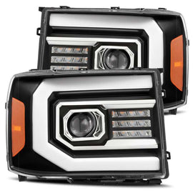 AlphaRex 07-13 GMC 1500HD PRO-Series Proj Headlights Plank Style Matte Blk w/Activ Light/Seq Signal AJ-USA, Inc