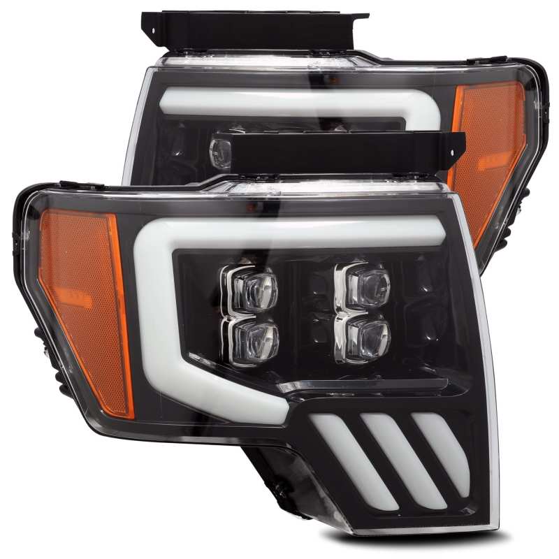 AlphaRex 09-14 Ford F-150 NOVA LED Proj Headlights Plank Style Gloss Black w/Activ Light/Seq Signal AJ-USA, Inc