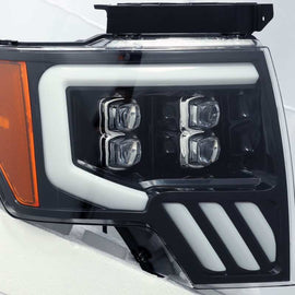 AlphaRex 09-14 Ford F-150 NOVA LED Proj Headlights Plank Style Gloss Black w/Activ Light/Seq Signal AJ-USA, Inc