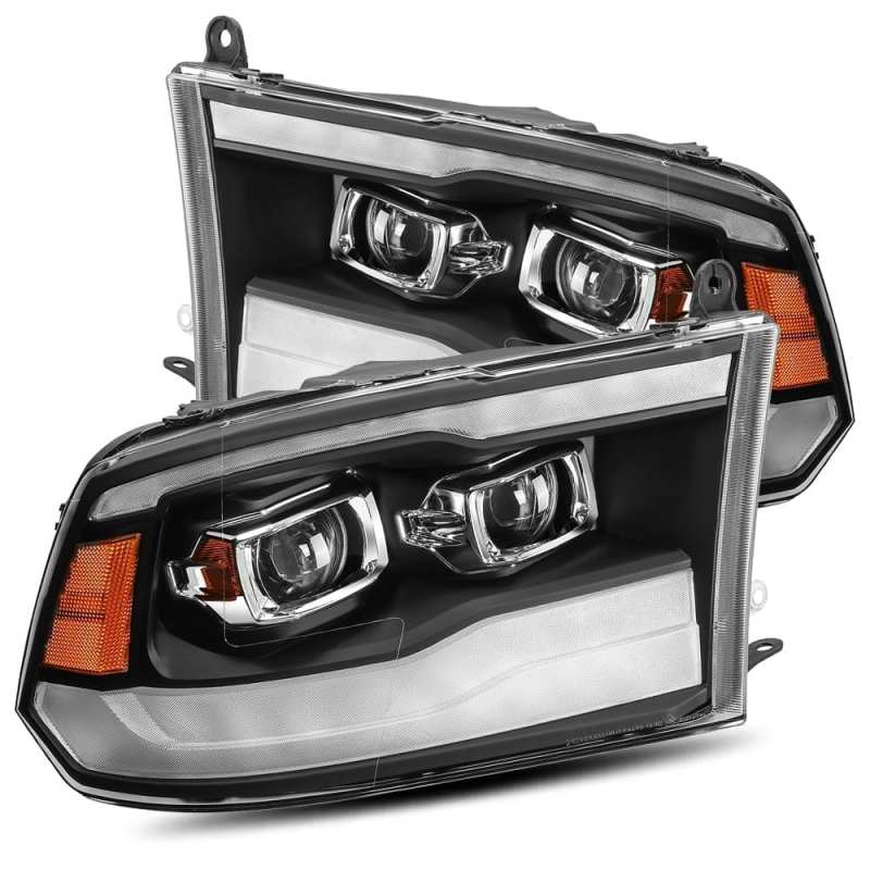 AlphaRex 09-18 Dodge Ram 1500HD LUXX LED Proj Headlights Plnk Style Blk w/Activ Light/Seq Signal/DRL AJ-USA, Inc