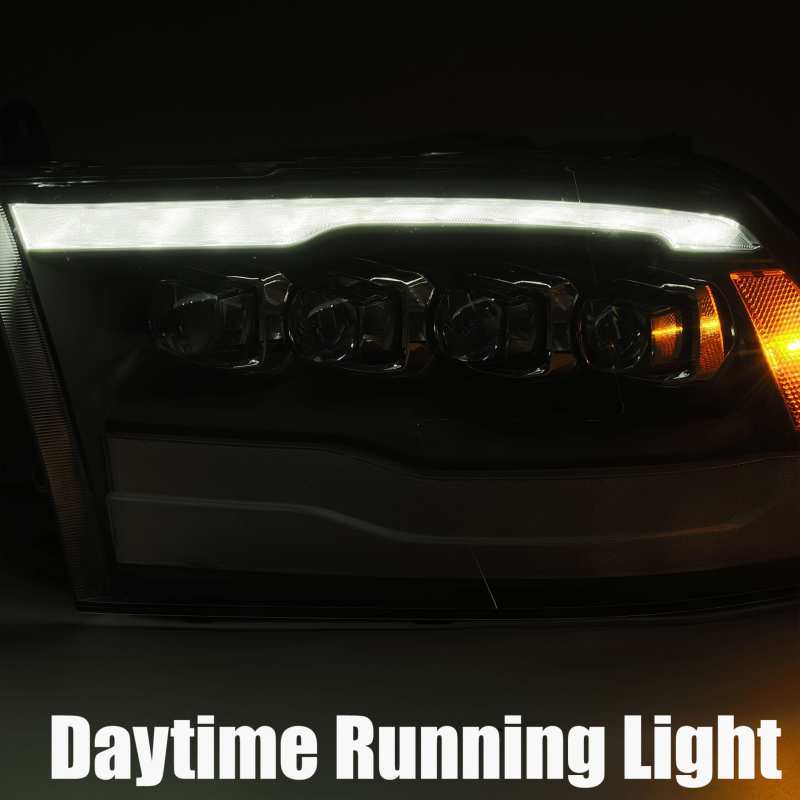 AlphaRex 09-18 Dodge Ram 1500HD NOVA LED Projector Headlights Plank Style Design Alpha Black w/DRL AJ-USA, Inc