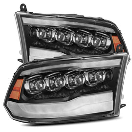 AlphaRex 09-18 Dodge Ram 1500HD NOVA LED Projector Headlights Plank Style Design Gloss Black w/DRL AJ-USA, Inc
