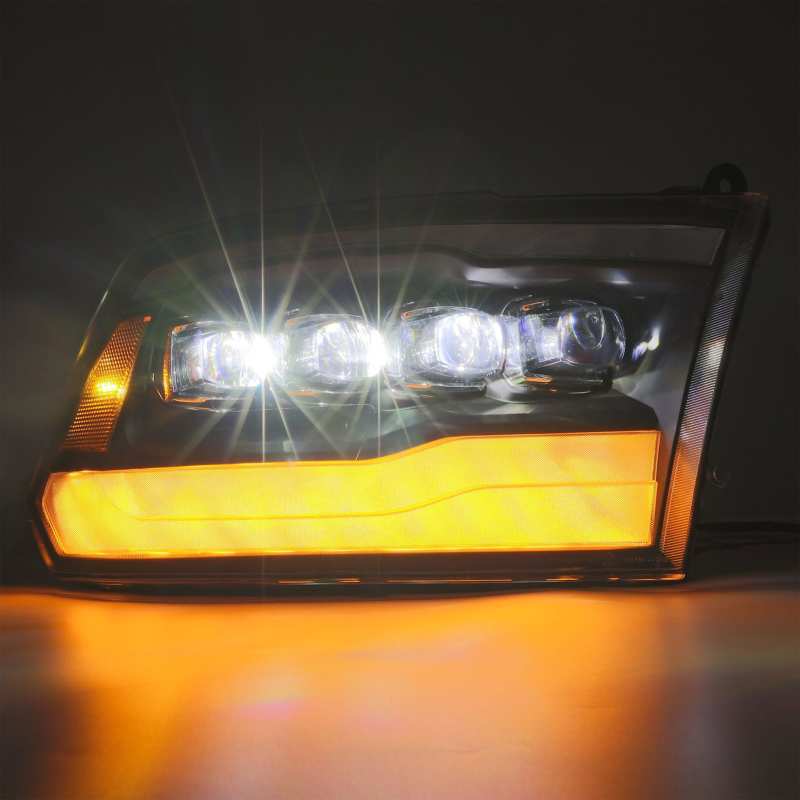 AlphaRex 09-18 Dodge Ram 1500HD NOVA LED Projector Headlights Plank Style Design Gloss Black w/DRL AJ-USA, Inc