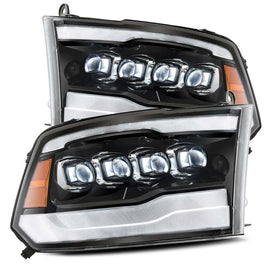 AlphaRex 09-18 Dodge Ram 1500HD NOVA LED Projector Headlights Plank Style Design Gloss Black w/DRL AJ-USA, Inc