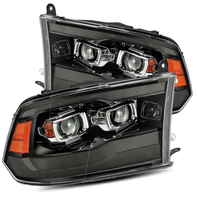 AlphaRex 09-18 Dodge Ram 1500HD PRO-Series Proj Headlights Plank Style Black w/Seq Signal/Smoked DRL AJ-USA, Inc