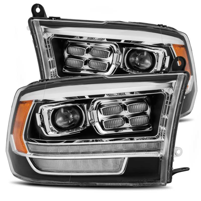 AlphaRex 09-18 Dodge Ram 2500 LUXX LED Proj Headlights Plank Style Black w/Activ Light/DRL AJ-USA, Inc
